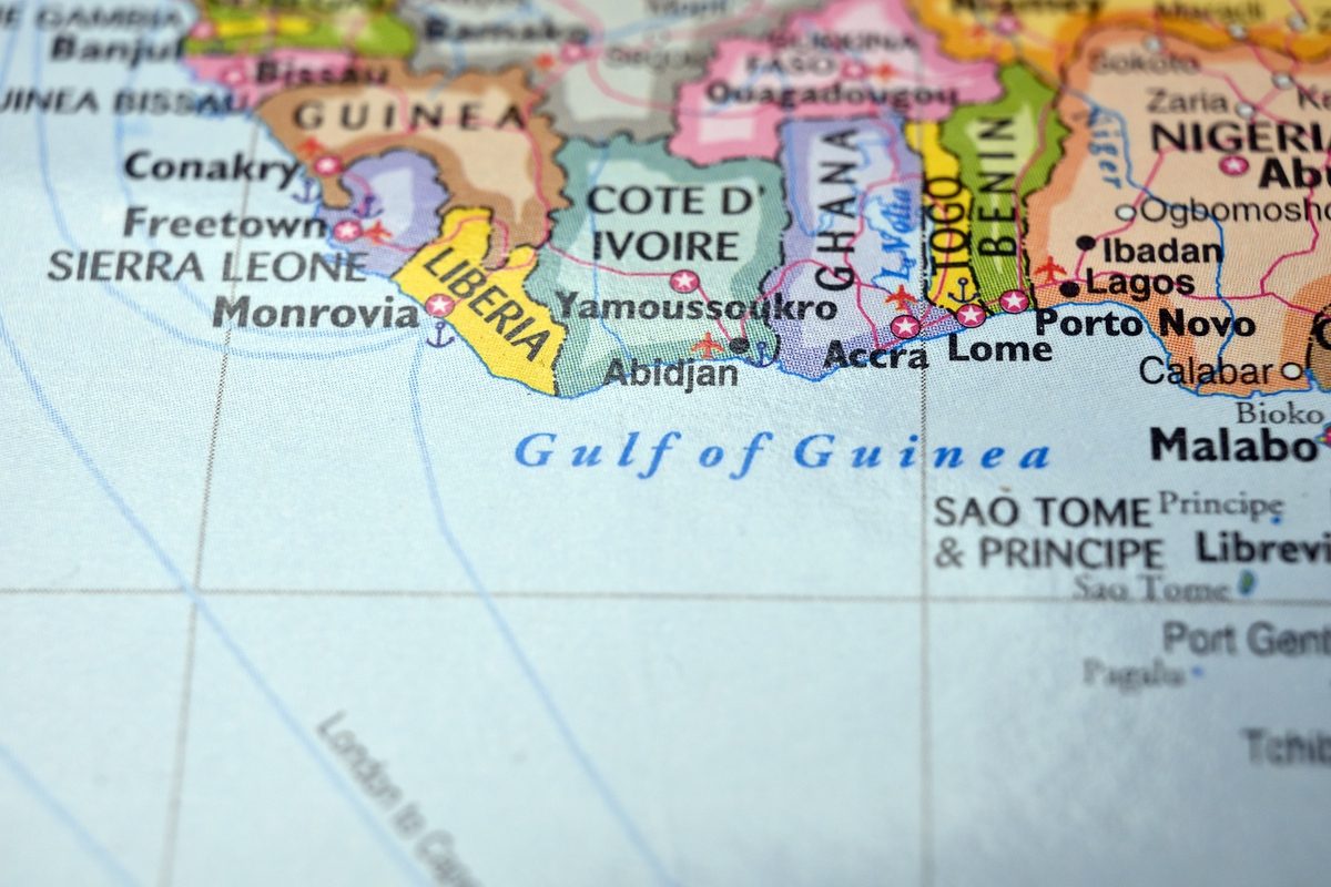 Map of West Africa highlighting Côte d'Ivoire