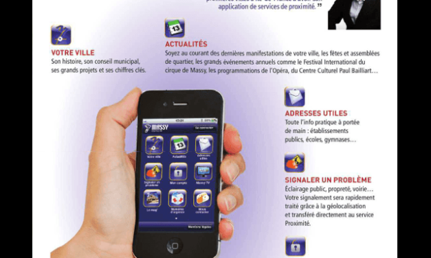 « Massy en poche », l’application iPhone de la ville de Massy dans l’Essonne.
