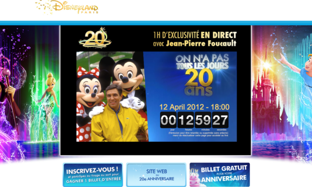 20ème anniversaire de Disneyland Paris : Le Jour J. On n’a pas tous les jours 20 ans émission spéciale présentée par Jean-Pierre Foucault pour une journée très spéciale.