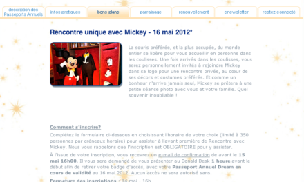 Nouveau lieu de rencontre Meet Mickey. Les passeports Dream aux premières loges le 16 Mai ! Le Rendez Vous est pris !