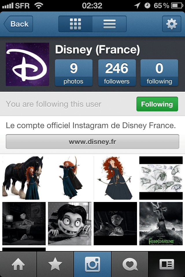 Compte Instagram Disney France