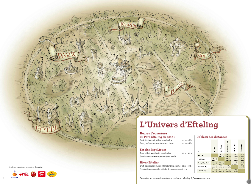 Plan du parc Efteling tel que présenté sur la brochure