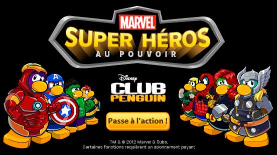 Affiche Club Penguin - Super Héros Marvel