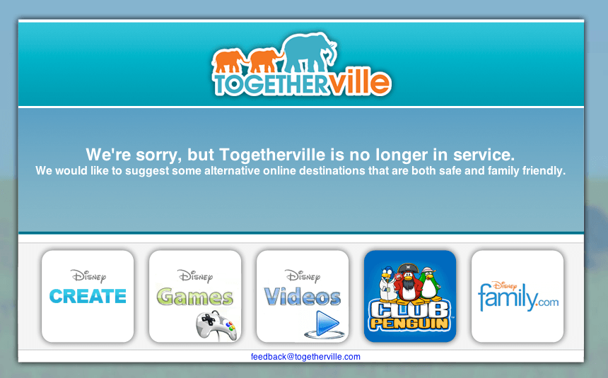Togetherville n'existe plus...