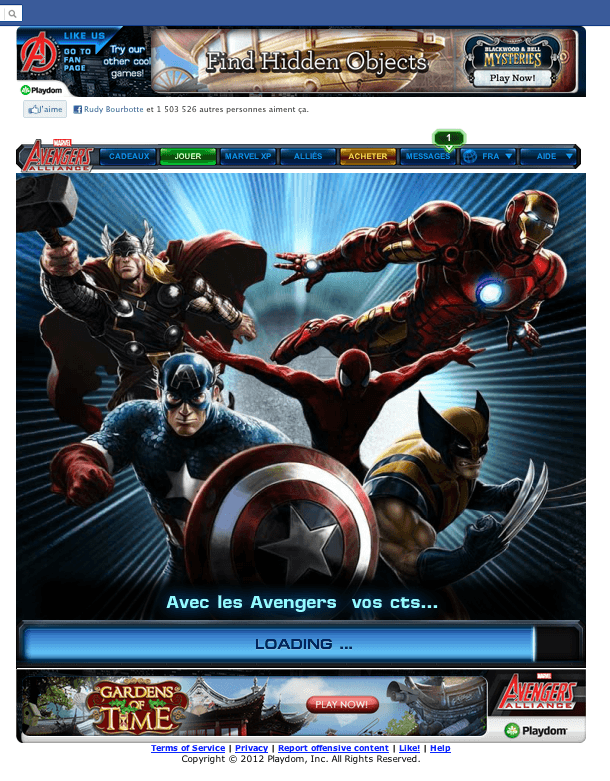 Capture Jeu Facebook Marvel - Avengers Alliance 1