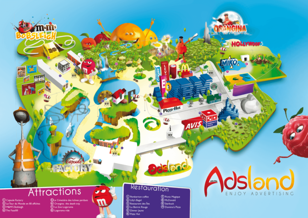 Adsland - Theme Park about advertising - Plan du parc