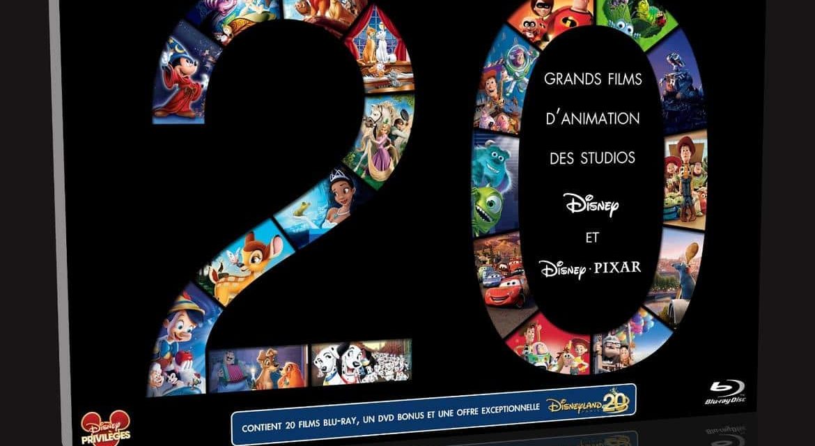 Coffret Disney et Disney-Pixar : 20 films en Blu-ray ou DVD pour les 20 ans de Disneyland Paris. Une idée cadeau pour Noël ?
