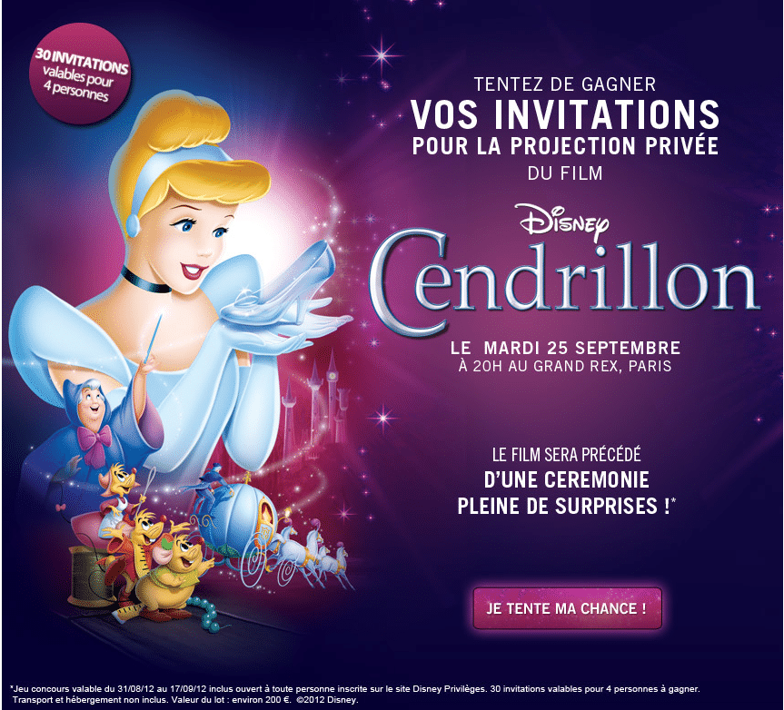 Cinéma - Grand Rex - Cendrillon - Disney Privilèges