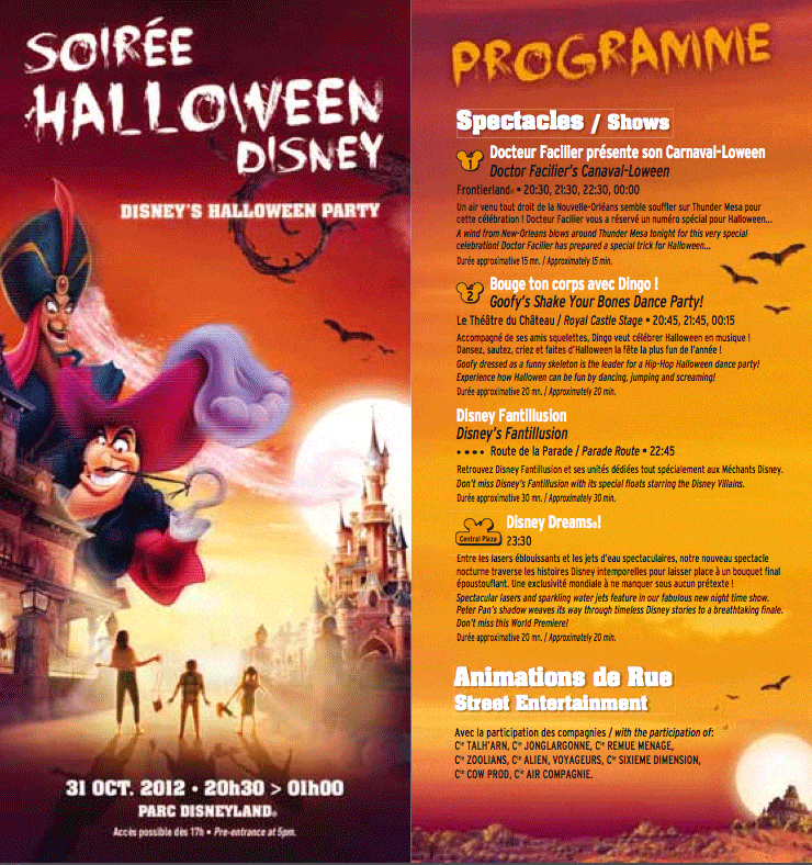 1-Programme-et-Spectacles Halloween Disneyland Paris