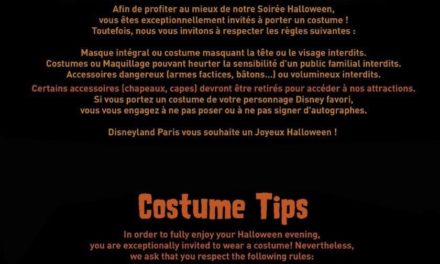 Disneyland Paris publie ses recommandations pour le port de costume lors de la soirée Halloween.