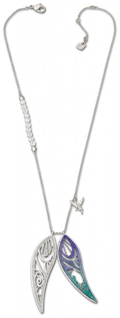 Clochette - Pendentif en métal rhodié et perles de cristal