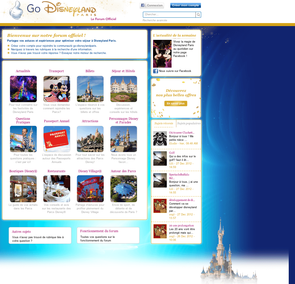 Go Disneyland - Page d'accueil