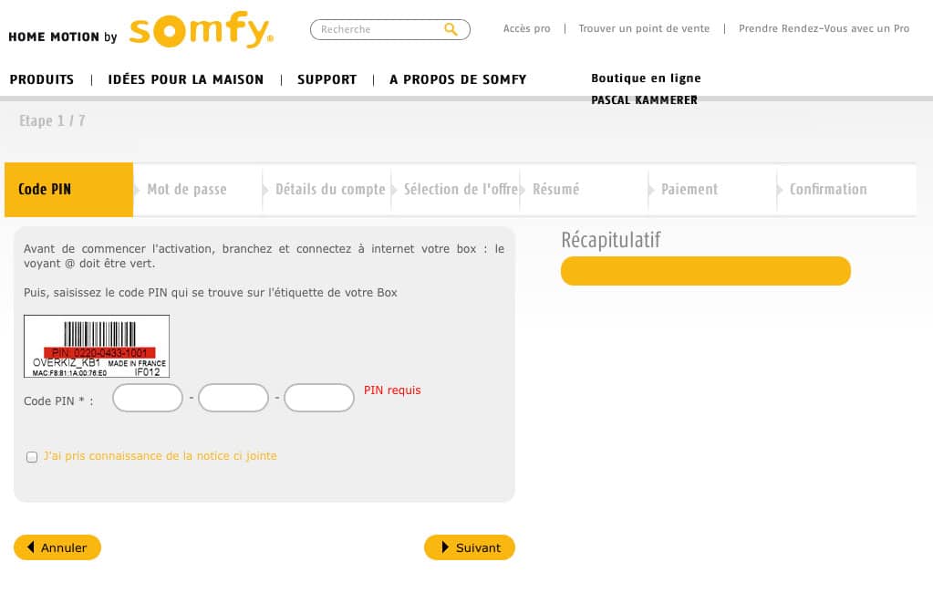Somfybox-Site-Web-Activer-Ma-Box-Code-PIN