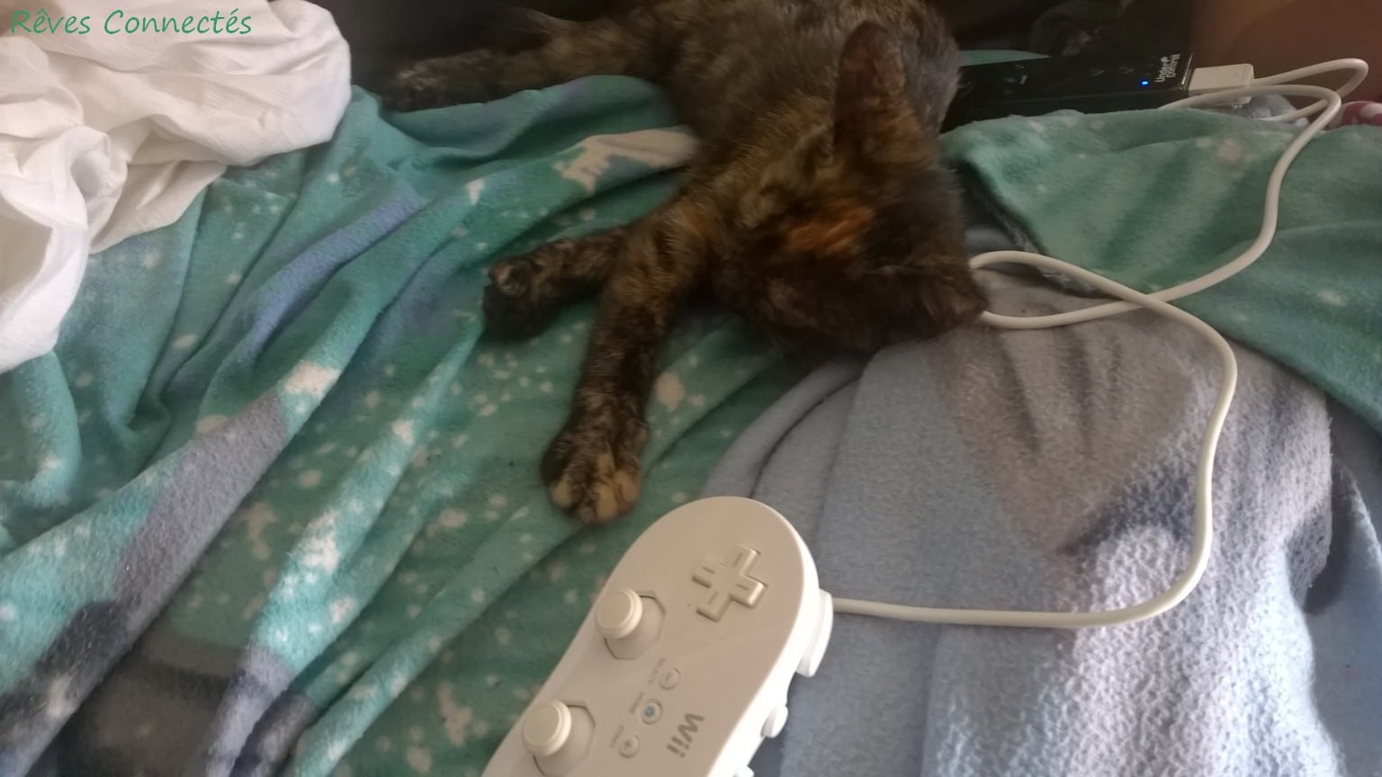 Kaya dort alors que nous jouons à la Wii U et à la PS4. 