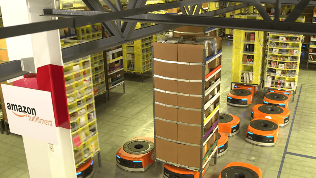 Amazon warehouse robots